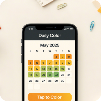 A colorful habit streak interface