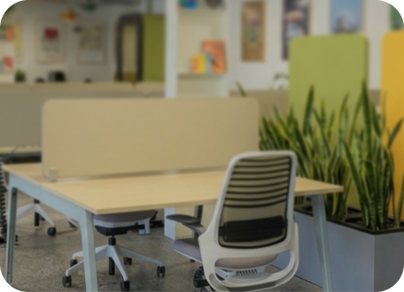 A bright office interior with natural light